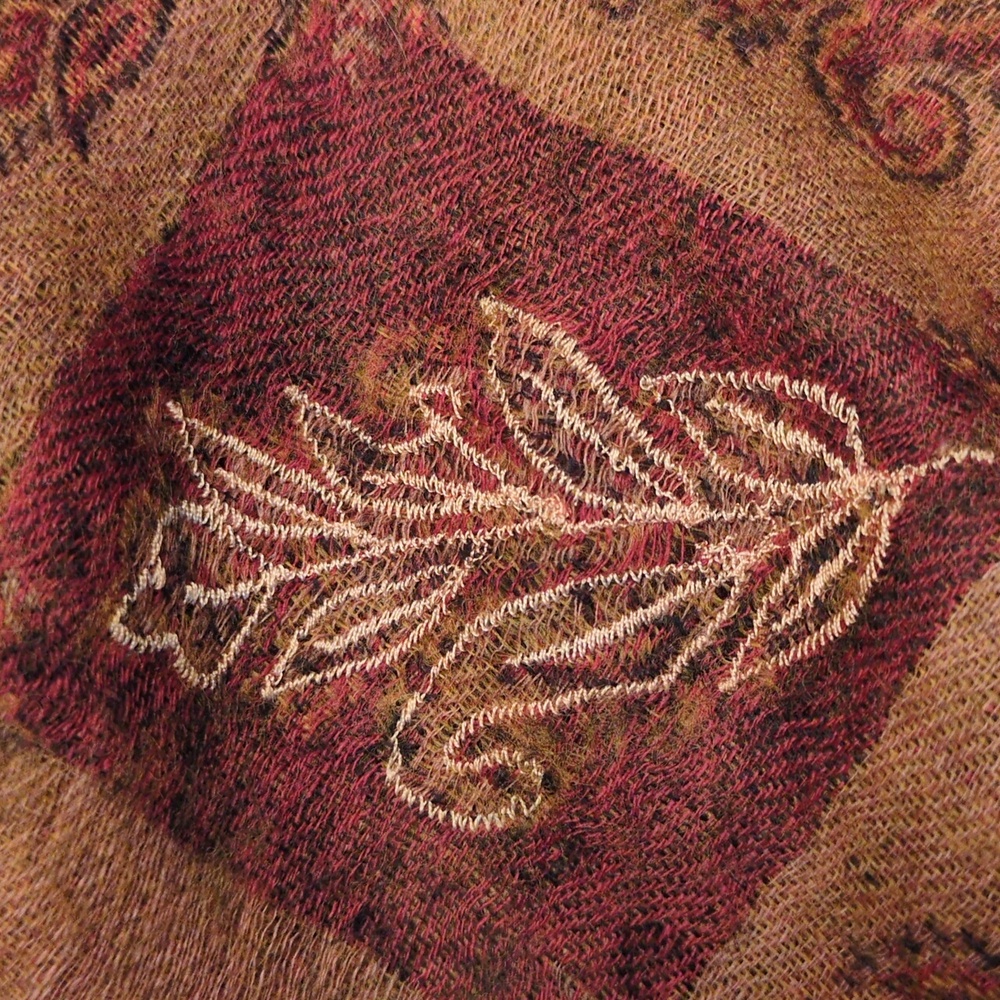 Exquisite Embroidered Wool Wrap - Picture 3 of 5